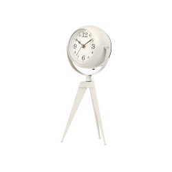 Table clock Tripod White Metal 12 x 30 x 12 cm (4 Units)