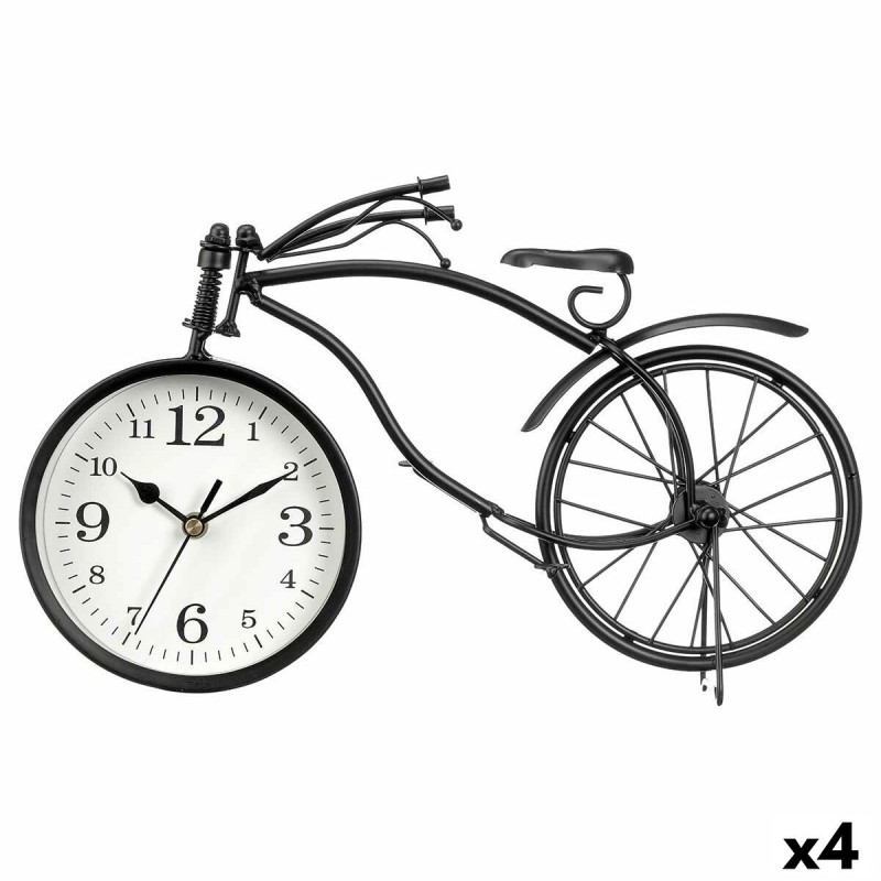 Table clock Bicycle Black Metal 36 x 22 x 7 cm (4 Units)