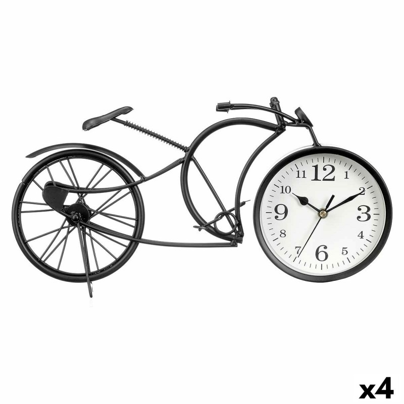 Horloge de table Bicyclette Noir Métal 40 x 19,5 x 7 cm (4 Unités)