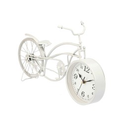 Table clock Bicycle White Metal 42 x 24 x 10 cm (4 Units)