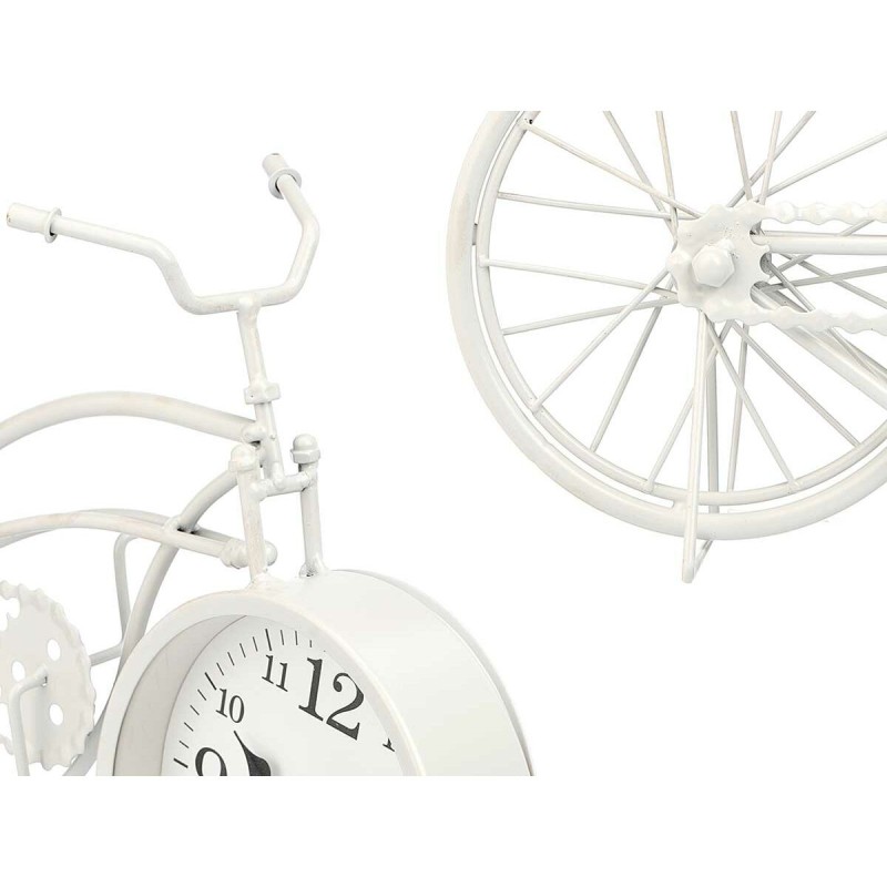 Horloge de table Bicyclette Blanc Métal 42 x 24 x 10 cm (4 Unités)