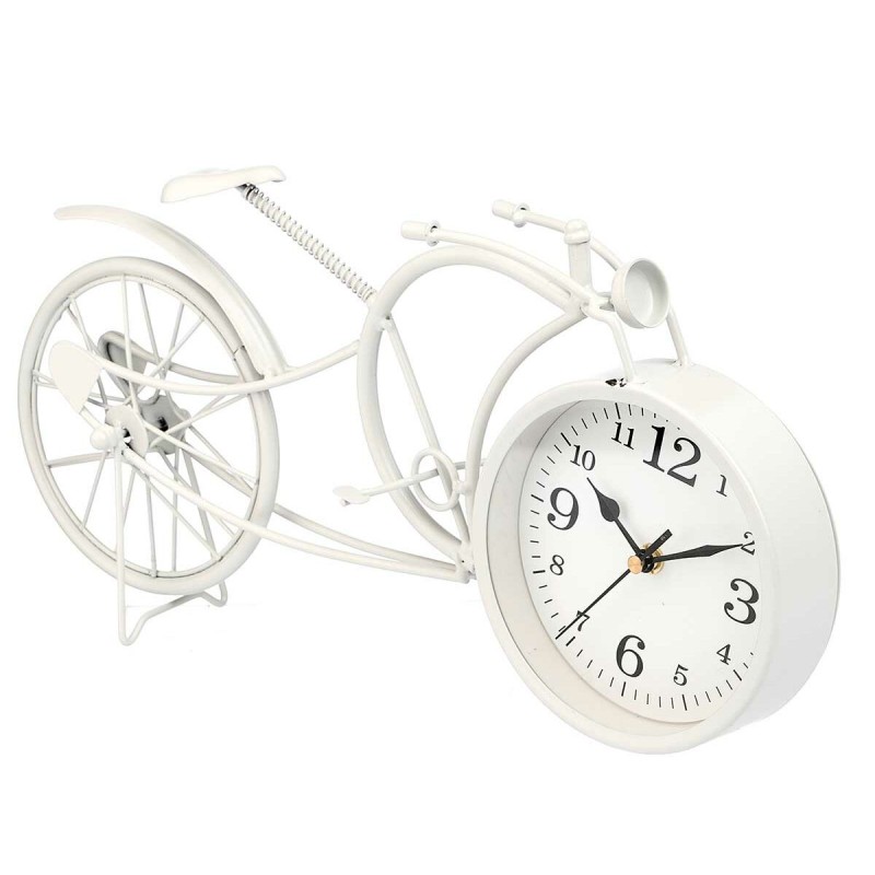 Horloge de table Bicyclette Blanc Métal 40 x 19,5 x 7 cm (4 Unités)