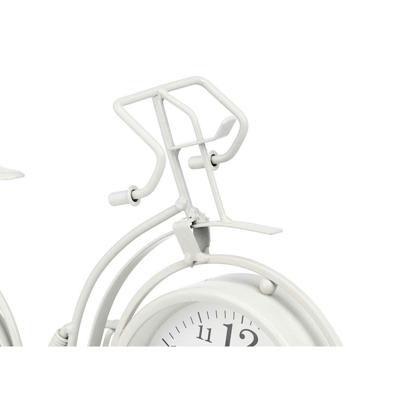 Horloge de table Bicyclette Blanc Métal 33 x 22,5 x 4,2 cm (4 Unités)