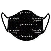 Hygienic Reusable Fabric Mask Friends black