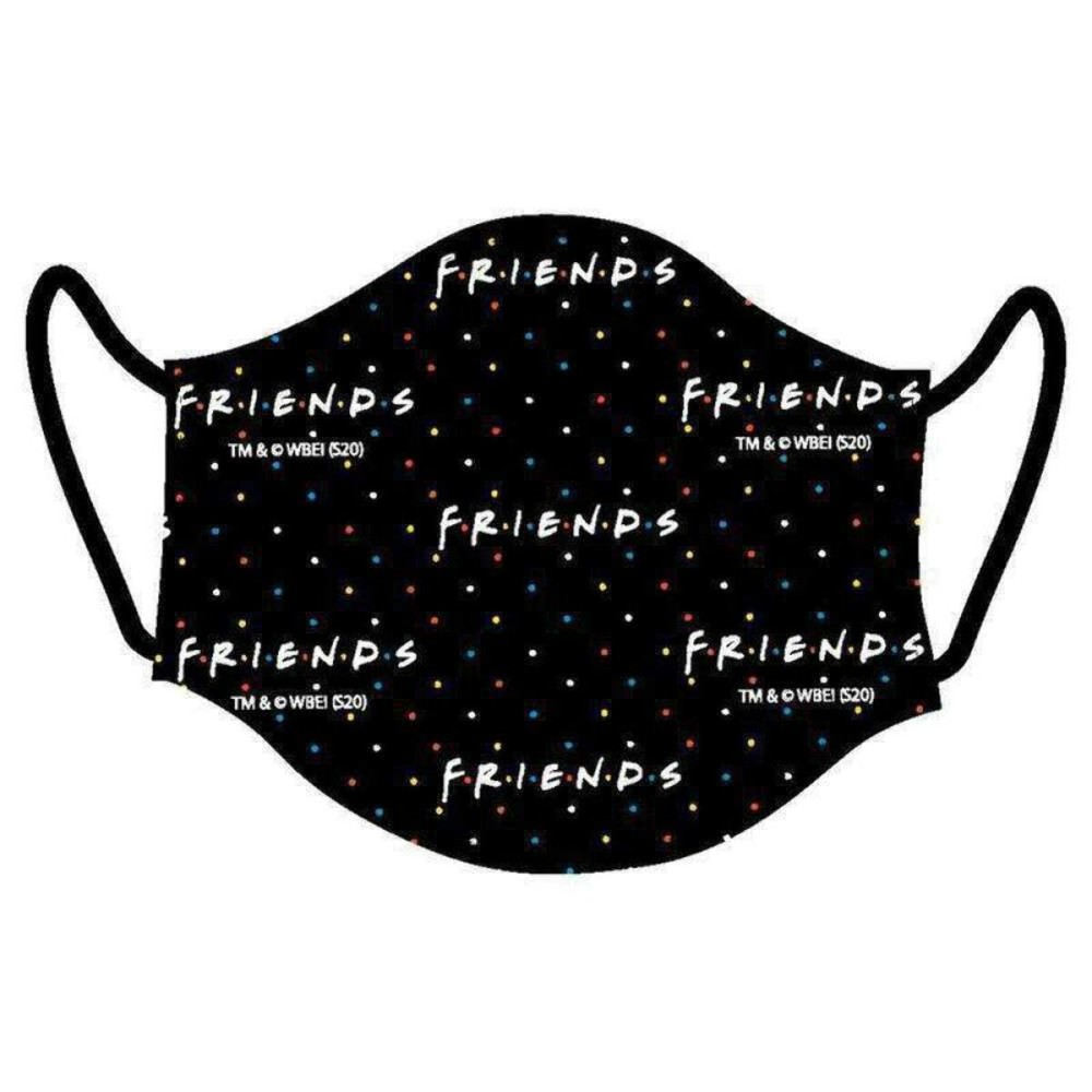Hygienic Reusable Fabric Mask Friends black