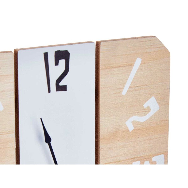 Table clock White Metal MDF Wood 22 x 28 x 7 cm (6 Units)