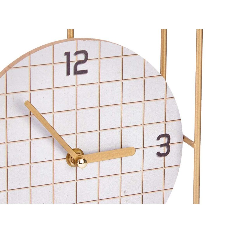 Horloge de table Vérifié Noir Métal Bois MDF 18,5 x 25,5 x 6 cm (6 Unités)