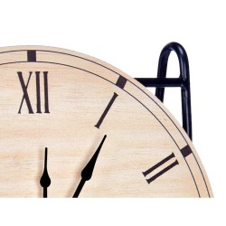 Horloge de table Noir Métal Bois MDF 19 x 21 x 9 cm (6 Unités)