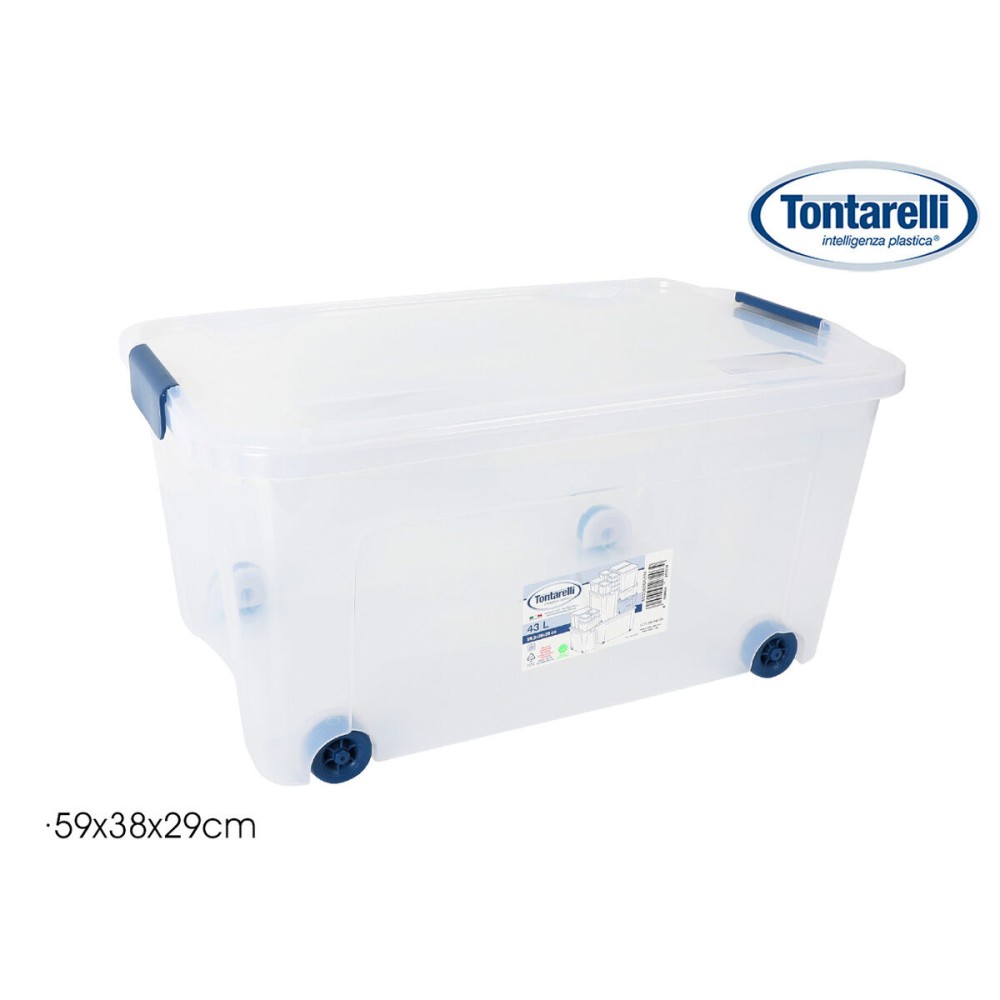 Storage Box with Wheels Tontarelli 59 x 38 x 29 cm (6 Units)