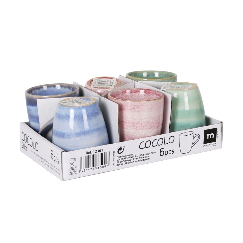 Tasse Kaffee und Tee La Mediterránea Cocolo 90 ml (36 Stück)