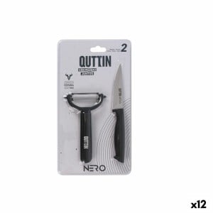 Ensemble de Couteaux Quttin Nero Noir 2 Pièces (12 Unités)