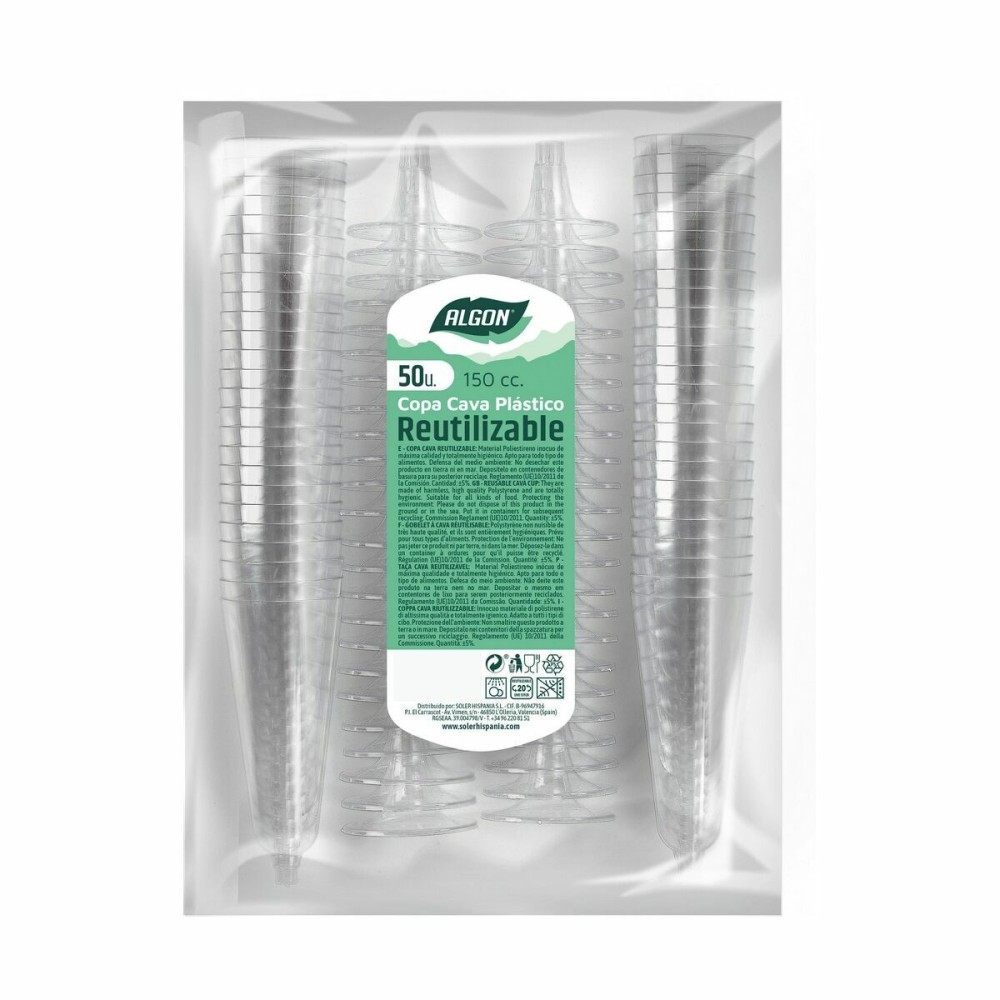 Lot de coupes réutilisables Algon Cava 50 Pièces 150 ml (6 Unités)