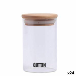 Transparent Glass Jar Quttin 6,5 x 11 cm Silicone 250 ml (24 Units)
