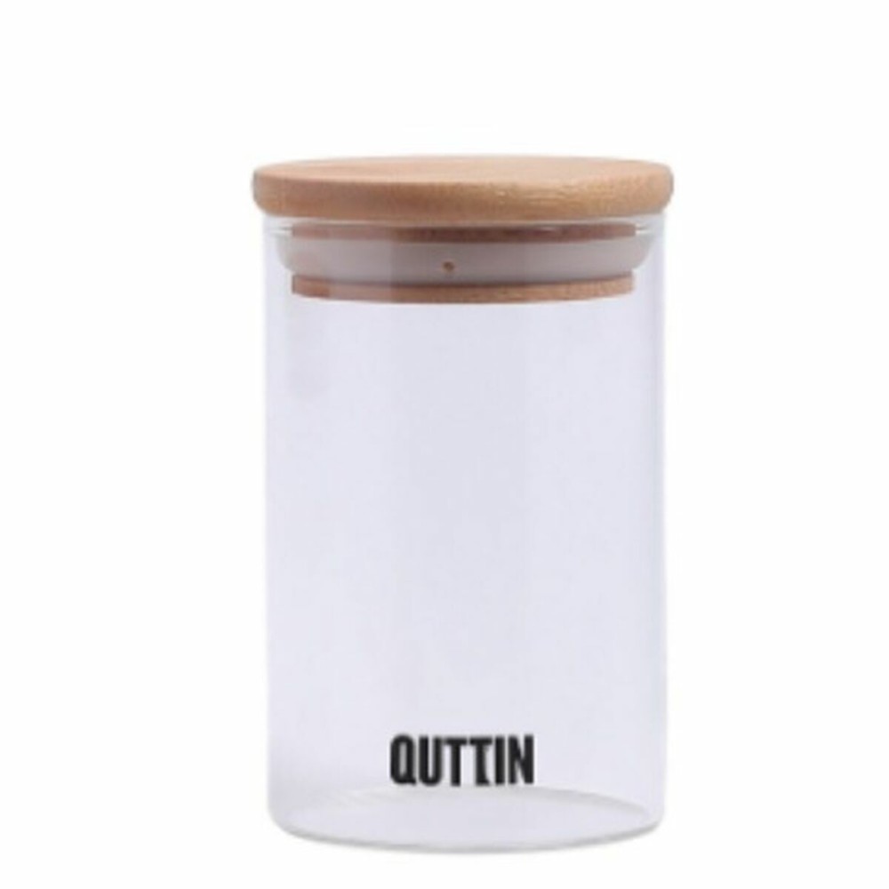 Transparent Glass Jar Quttin 6,5 x 11 cm Silicone 250 ml (24 Units)