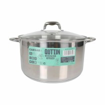 Topf mit Glasabdeckung Quttin Caesar Stahl ø 32 x 18,5 cm (2 Stück)