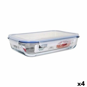 Hermetic Lunch Box Quttin Rectangular 3,7 L 36 x 24,8 x 8,1 cm (4 Units)