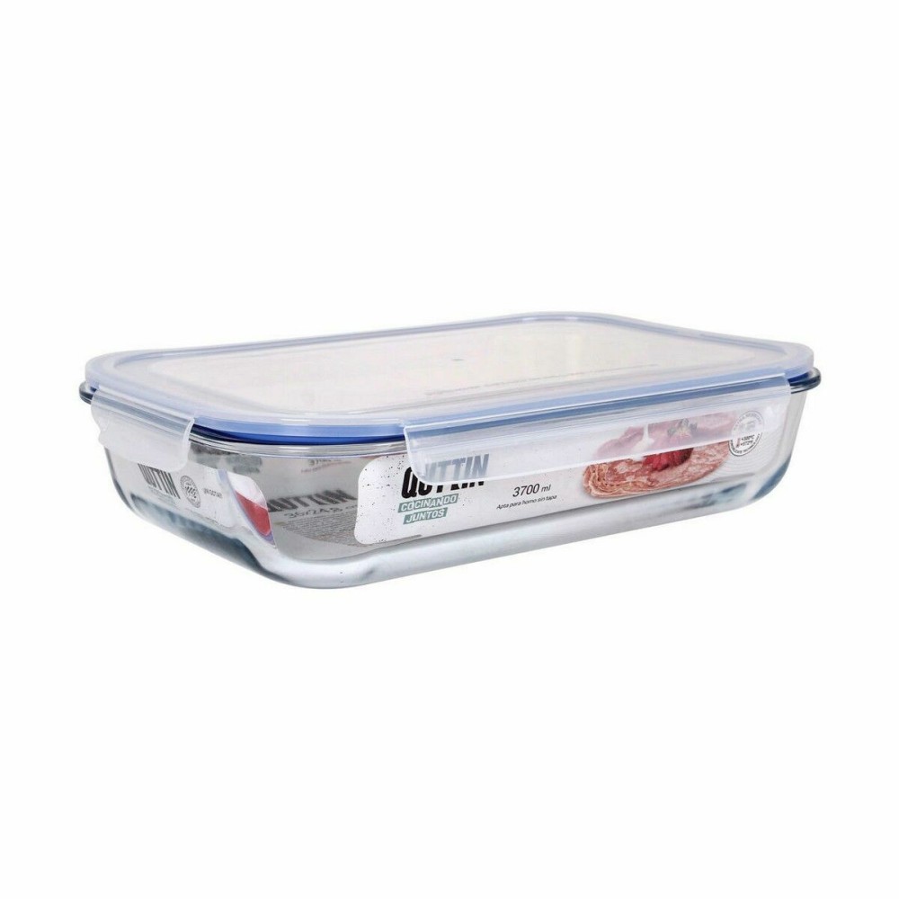 Hermetic Lunch Box Quttin Rectangular 3,7 L 36 x 24,8 x 8,1 cm (4 Units)