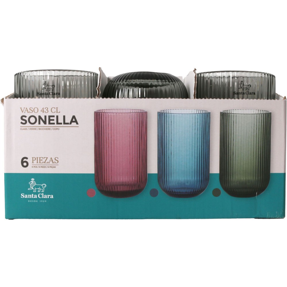 Glass for water Santa Clara Sonella Green 430 ml (36 Units)