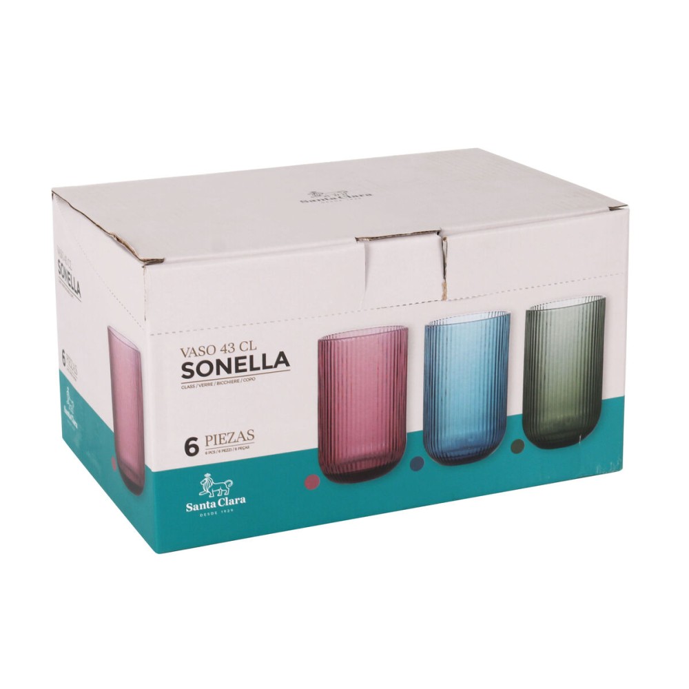 Glass for water Santa Clara Sonella Green 430 ml (36 Units)