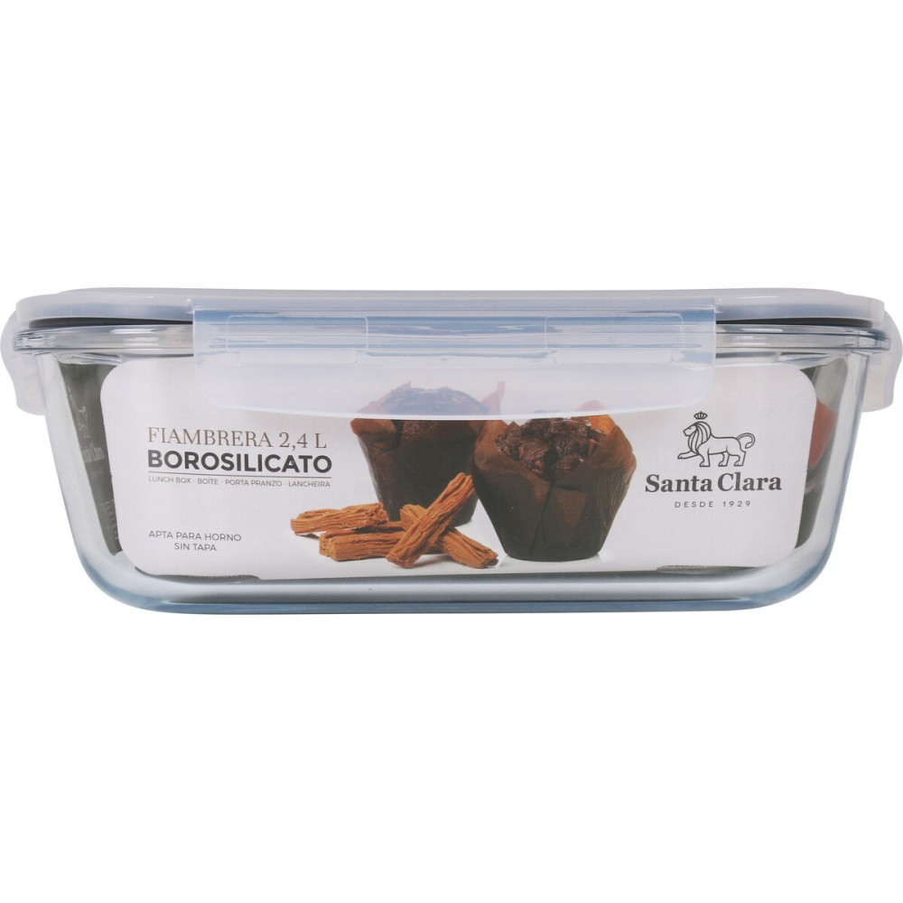 Lunchbox hermetisch Santa Clara Durchsichtig rechteckig 2,4 L (4 Stück)