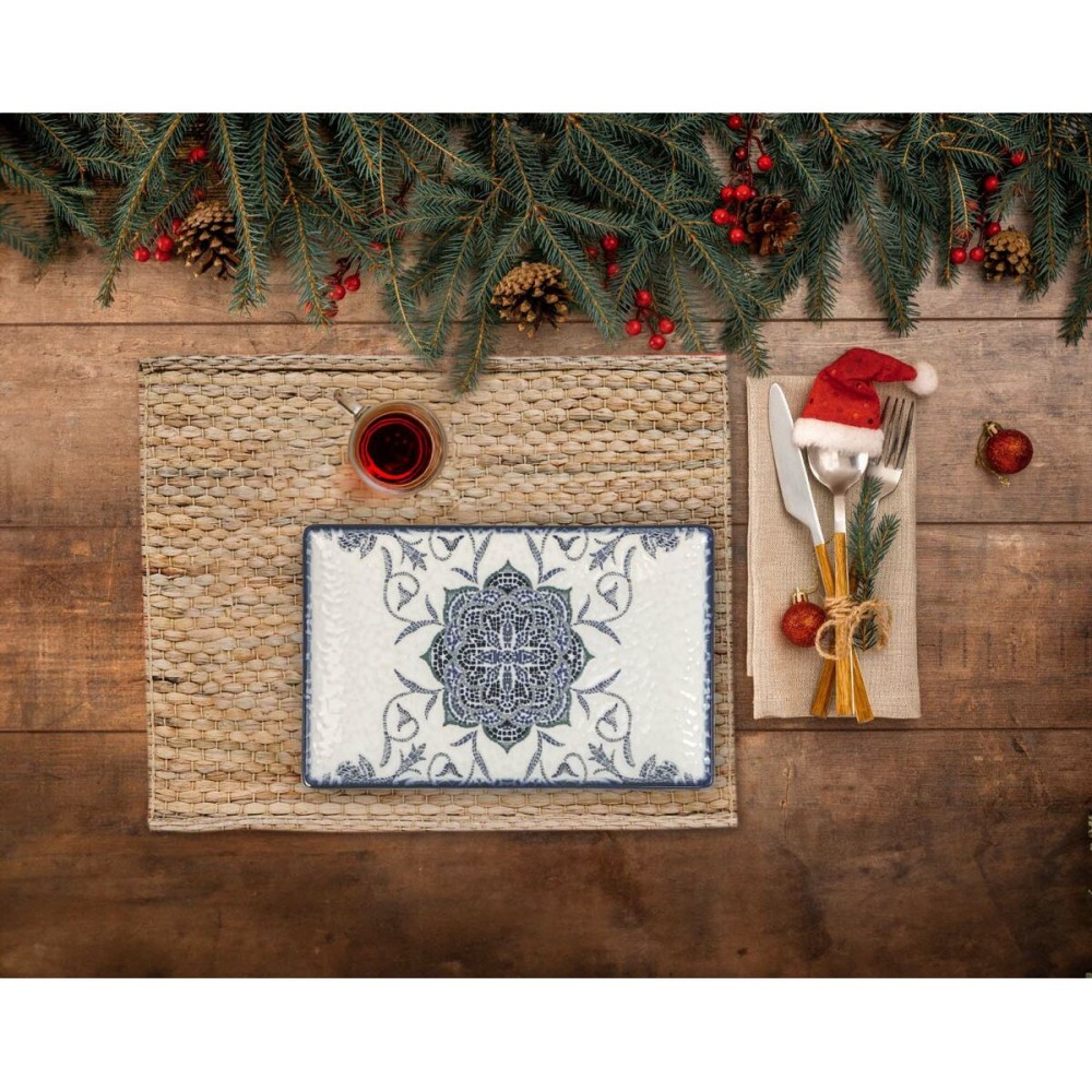 Plat à Gratin La Mediterránea Rosetta Rectangulaire 30 x 15 x 2 cm (18 Unités)