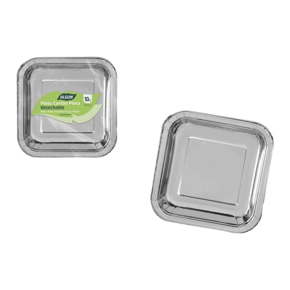 Service de vaisselle Algon Argenté 23 cm 10 Pièces (18 Unités)