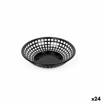 Brotkorb Schwarz Kunststoff kreisförmig 19,6 x 19,6 x 4,6 cm (24 Stück)