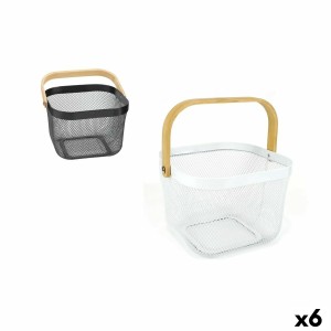 Mehrzweckkorb Confortime Holz Metall 25 x 26 x 18 cm (6 Stück)