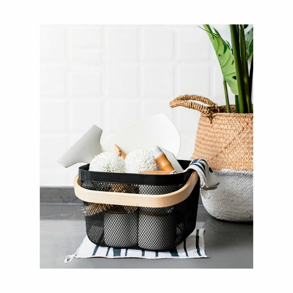 Panier Multi-usages Confortime Bois Métal 25 x 26 x 18 cm (6 Unités)