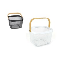 Panier Multi-usages Confortime Bois Métal 25 x 26 x 18 cm (6 Unités)