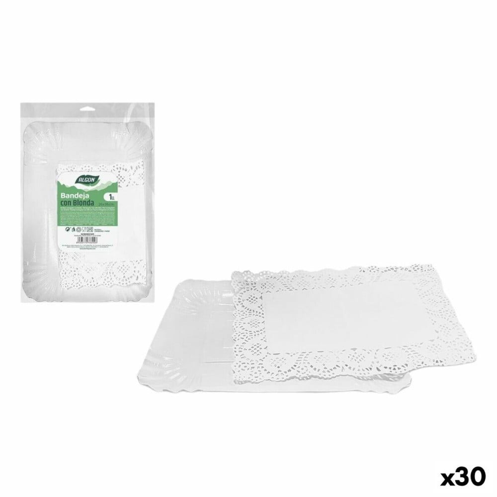 Tablett für Snacks Algon rechteckig 26 x 36 cm (30 Stück)