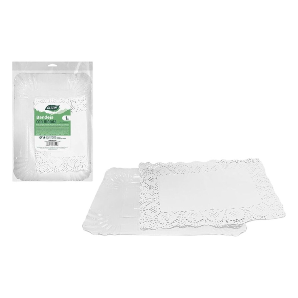 Tablett für Snacks Algon rechteckig 26 x 36 cm (30 Stück)