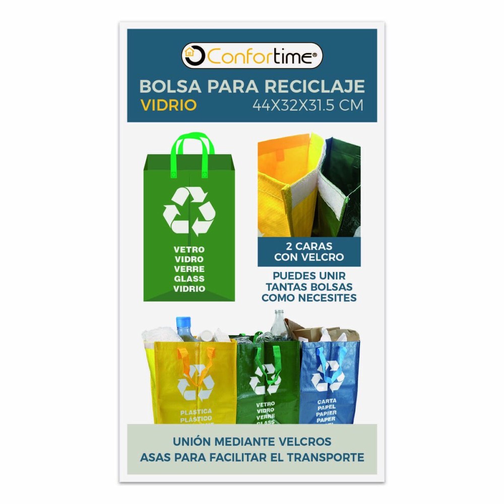 Rubbish Bags Confortime Glass Green Glass 24 Units