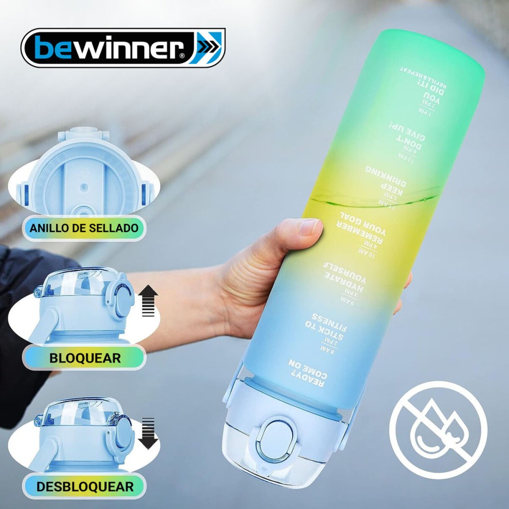 Wasserflasche Bewinner Bunt 800 ml 7,3 x 7,3 x 23,5 (12 Stück)