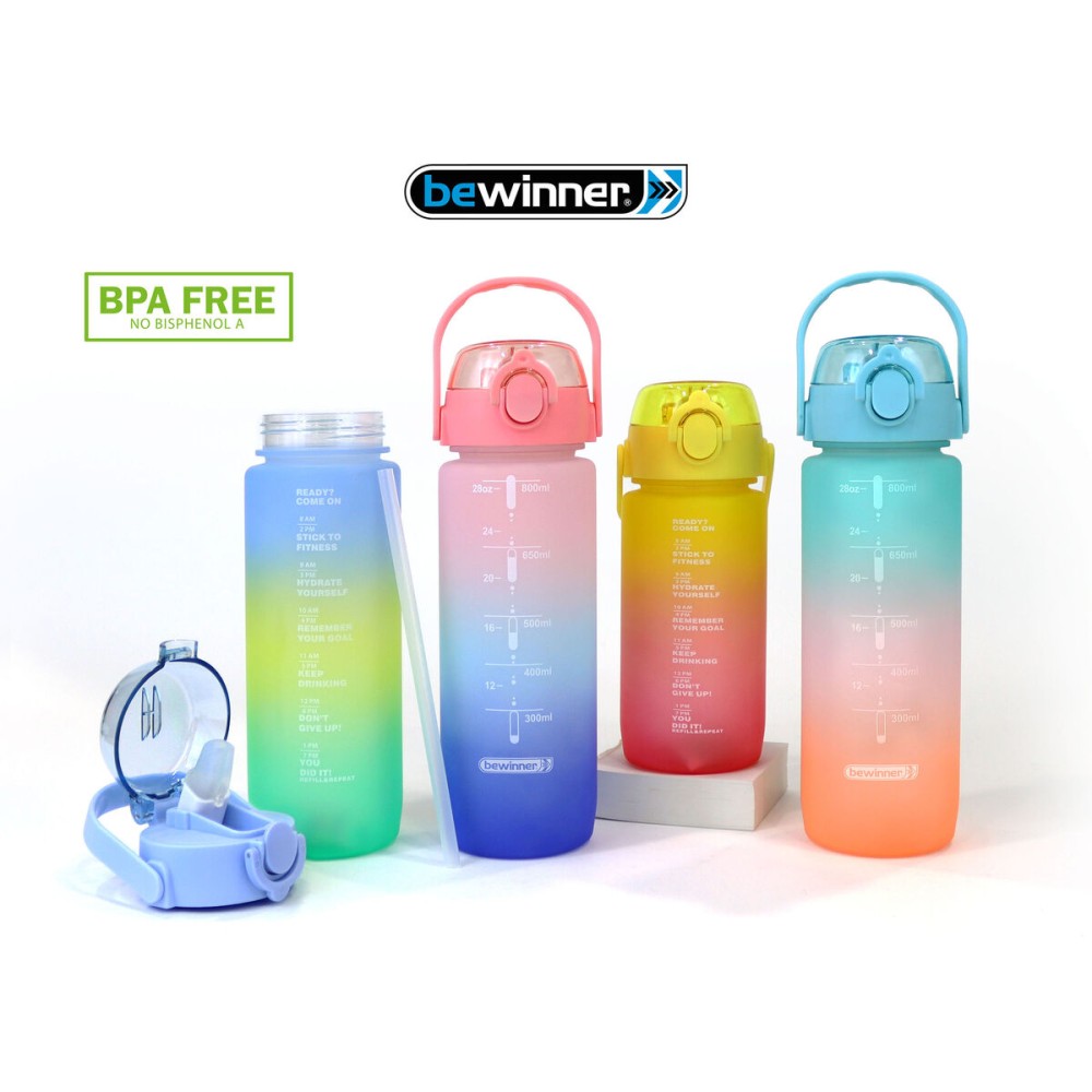 Wasserflasche Bewinner Bunt 800 ml 7,3 x 7,3 x 23,5 (12 Stück)