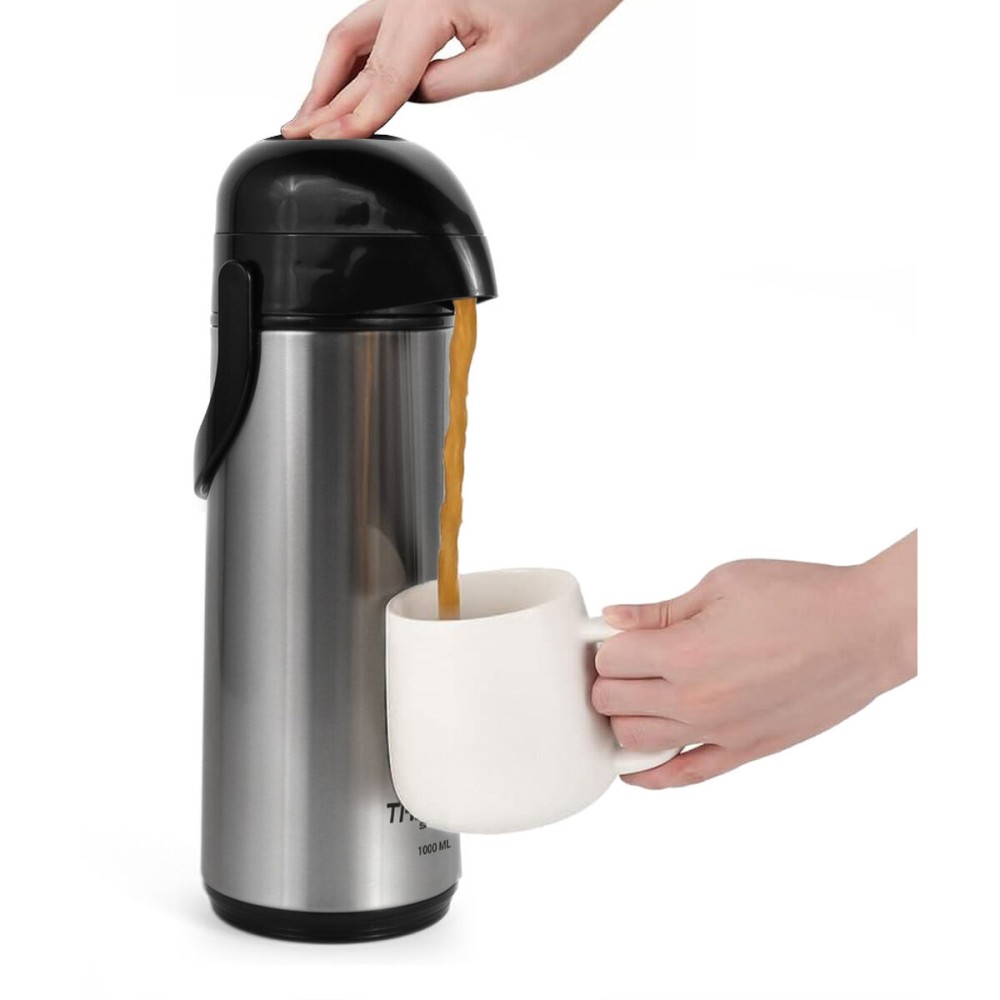 Thermosflasche ThermoSport Silberfarben 1 L (6 Stück)