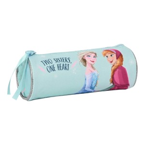 Trousse d'écolier cylindrique Frozen One heart Vert turquoise 20 x 7 x 7 cm