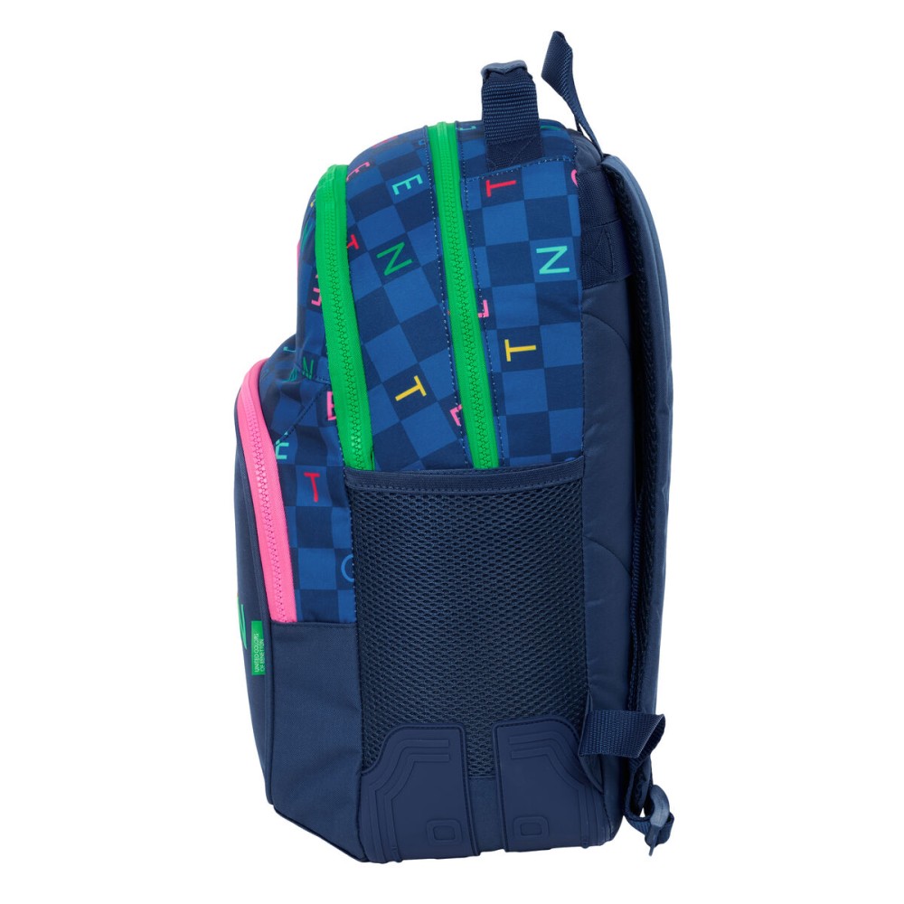School Bag Benetton Damero Navy Blue 32 x 42 x 15 cm