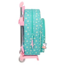 School Rucksack with Wheels Peppa Pig Pretty flowers Yellow Mint 26 x 11 x 67 cm 26 x 34 x 11 cm