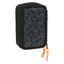 Dreifaches Federmäppchen Naruto Schwarz 12,5 x 19,5 x 5,5 cm 37 Stücke