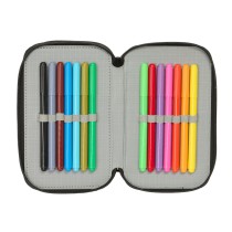 Triple Pencil Case Naruto Black 12,5 x 19,5 x 5,5 cm 37 Pieces