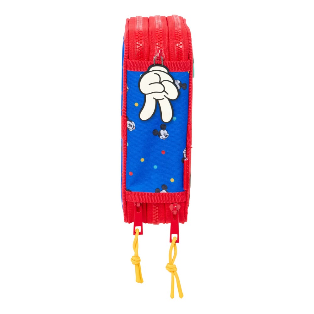 Triple Pencil Case Mickey Mouse Clubhouse Good day Blue 12,5 x 19,5 x 5,5 cm 37 Pieces