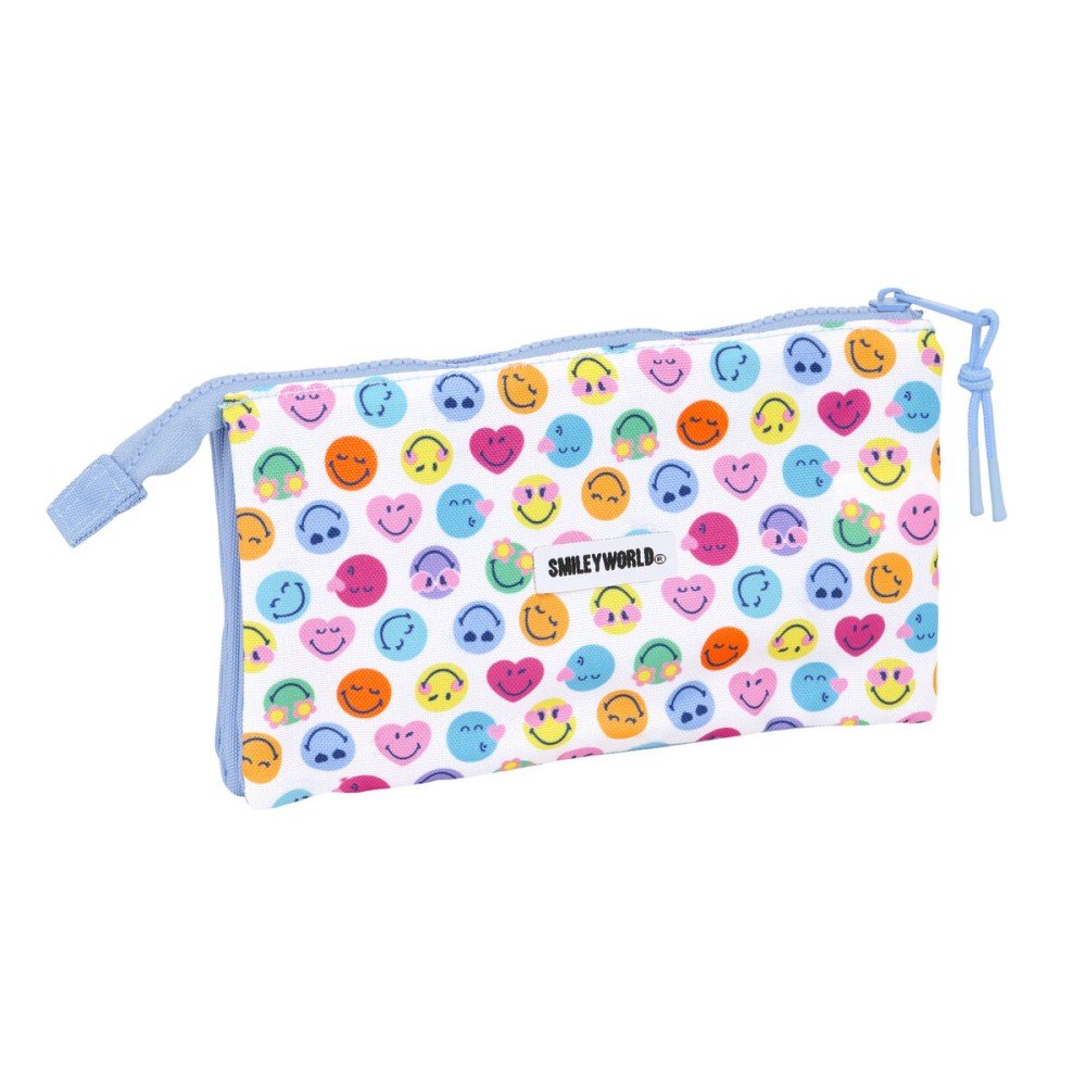 Holdall Smiley Joyful Multicolour Light Blue 22 x 12 x 3 cm