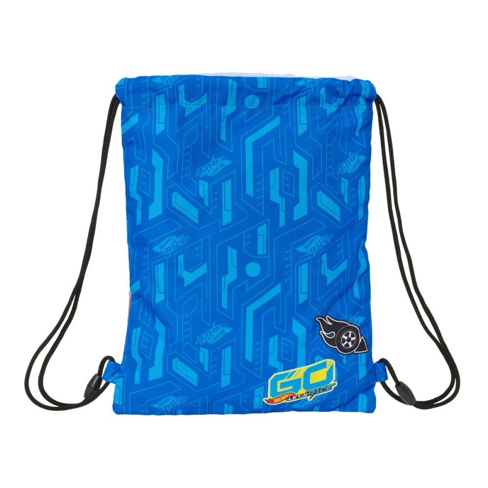 Backpack with Strings Hot Wheels Let's race Blue Black 26 x 34 x 1 cm