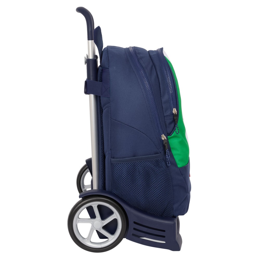School Rucksack with Wheels Benetton Flag Navy Blue 32 x 44 x 16 cm