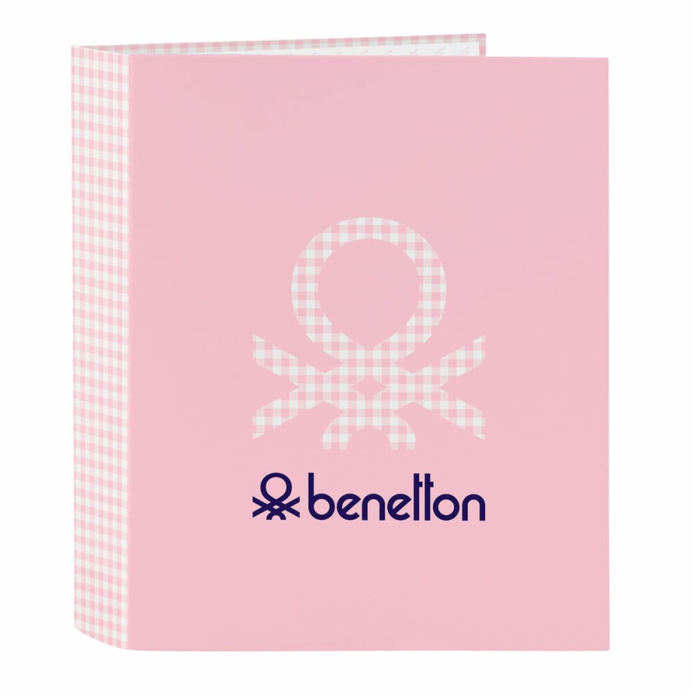 Reliure à anneaux Benetton Vichy Rose A4 27 x 33 x 6 cm