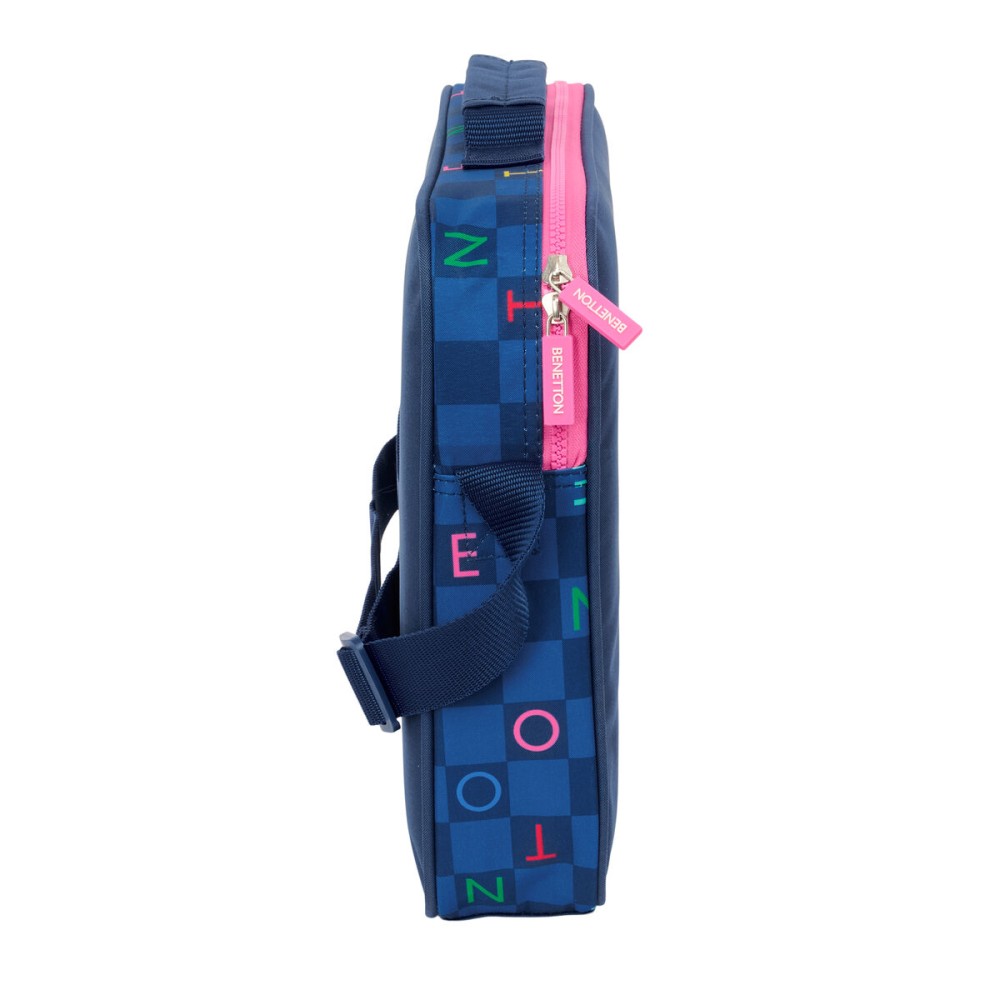 School Bag Benetton Damero Navy Blue 38 x 28 x 6 cm