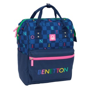 School Bag Benetton benetton Navy Blue 27 x 40 x 19 cm