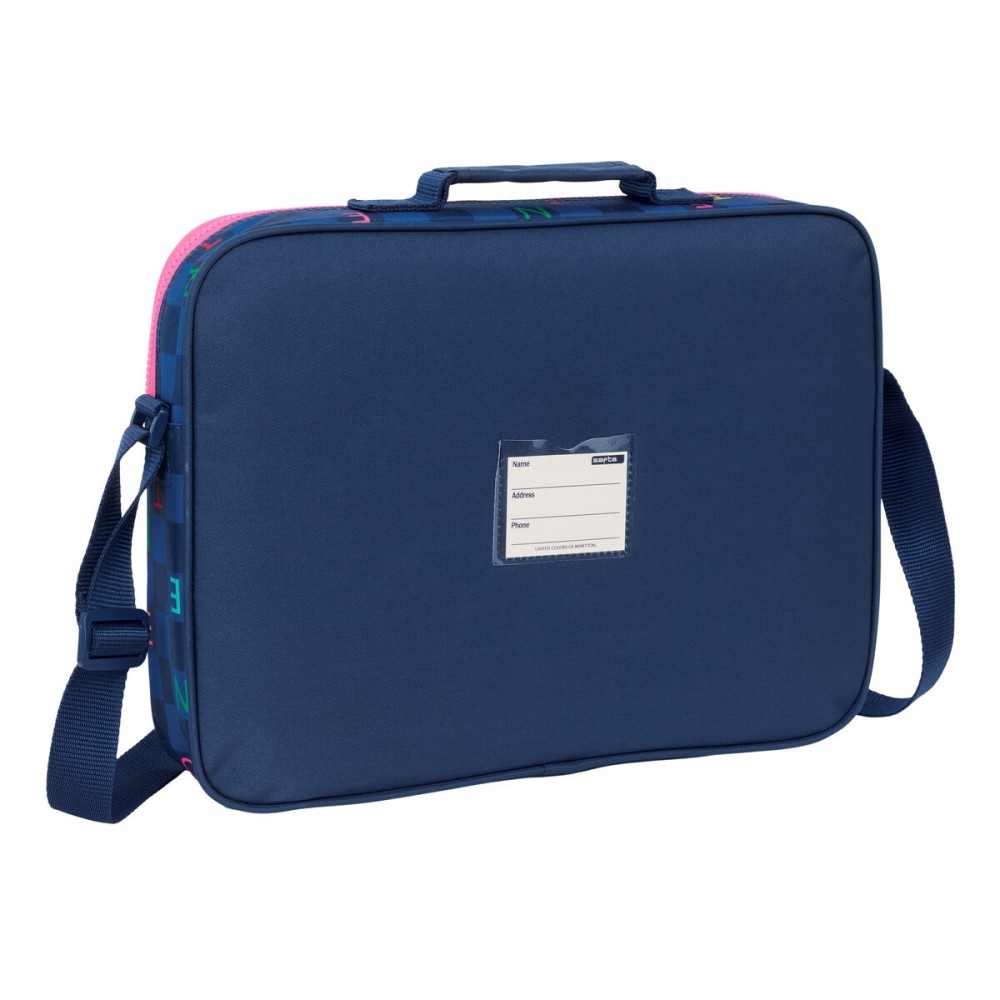 School Bag Benetton Damero Navy Blue 38 x 28 x 6 cm