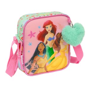 Shoulder Bag Disney Princess Bloom Green Pink 16 x 18 x 4 cm